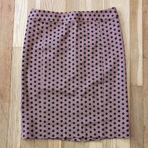 Ann Taylor loft brown and black polka pencil skirt